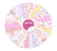 Patchwork Fabric Bundles for Sewing - 126 Pcs Cotton Fabric Squares, 5"x 5" Pre-Cut Bundles, Squares of Quilting for Patchwork, Artcraft Sewing, DIY(colour-Bow-126 Pieces)