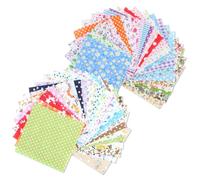 Patchwork Fabric Bundles for Sewing - 50PCS Squares Fat Quarters Fabric Bundles, Mixed Floral Pattern Precut Material Quilting Fabric Scraps for Beginners Sewing DIY Craft 10 X 10 CM