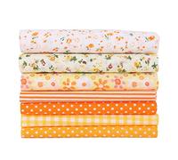 Patchwork Fabric Patterns, 7pcs Different Cotton Yellow Batiks Sewing Scrapbooking Quilting Artcraft for Sewing Fabric DIY Wallet Cushion Cover (25 x 25 cm)