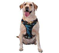 patchwork feather pattern reflective Oxford unobstructed pet vest, easy to control handle, suitable for small, medium and large dogs