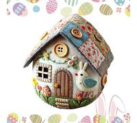 Patchwork Felt Egg House DI Y Kit, 2.95 Inch Chick House Craft Set with Material Package & Instructions, Patchwork Easter Egg Art Projects Felt Kit, Easter Decorations Home Decoration