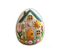 Patchwork Felt Egg House DIY Kit, Easter Egg House Chick Houses Craft Kit with DIY Material Package, Instructions, Handmade Cozy Eggs Houses, Home Easter Eggs Ornaments for Beginners (Style A)