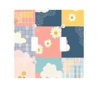 Patchwork Funky Plaid Decorative Switch Cover 2 Gang Double Toggle, Preppies Groovy Check Wall Plate Cover, Standard Size, Cute Checkered Electrical Faceplate for Bedroom Living Room Decor