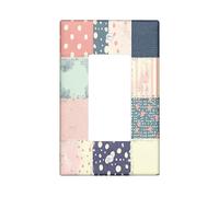 Patchwork Funky Plaid Switch Cover Wall Plate 1 Gang Single Rocker, Preppies Groovy Check Electrical Faceplate for Bedroom Bathroom Decor, Cute Checkered Standard Size Switchplate