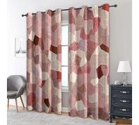 Patchwork Geometric Curtains Blackout, 52x84 Inch 2 Panels - Multicolored Modern Pattern Black Out Curtains, Home Decor, 84 Drop Eyelet Window Drapes for Bedroom, Living Room IT#257