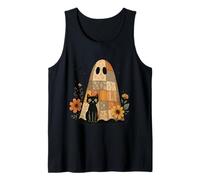 Patchwork Ghost Black Cat Quilting Halloween Tank Top