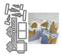 Patchwork Houses Trees Metal Cutting Dies for Card Making