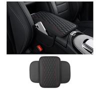 Patchwork Leather Center Console Covers for Cars,Upgraded Arm Rest Cover for Car with Side Storage Pocket for Car Seat Organizer,Middle Console Cover Stylish Car Decoration (Black)