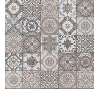 Patchwork Mediterranean Tile Vinyl By Remland (Belgravia Gold, 2M X 4M)