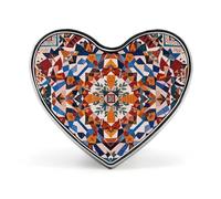 Patchwork Moroccan Floral Swan Lapel Pin - Heart Shape Brooch Pins for Men & Women Suit Accessories, 1" Lightweight Enamel Lapel Pins Buttons for Backpacks, Hats, Bags, Lanyards