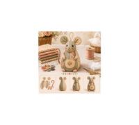Patchwork Mouse DIY Kit, Handmade Sewing Craft Set with Pre-Cut Fabric, Stuffing and Buttons, Creative Patchwork Animal CraftProject, Cute Mouse Ornament DIY Kit, Gift for Craft Lovers