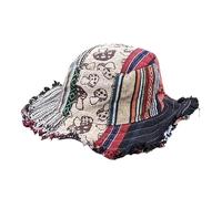 Patchwork Multicolored Mushroom Hemp Hat with Hidden Pocket Fedora Hats with Brim for Men Women - Multicolor Bohemian Hats (UK, Alpha, One Size, XXL, Large (24"-25"))
