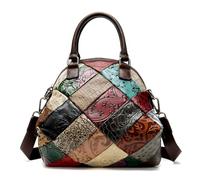Patchwork of Luxury Genuine Leather Handbag Shop Trendy Designer Boutique Genuine Leather Small Tote Bag Shoulder Handbags with Embossing