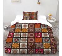 Patchwork Pattern Duvet Cover Set Soft Lightweight 2 Piece Bedding Set with 1 Pillowcase,art Theme Print Pattern Kids Boys Girls Teens Men Quilt Cover with Zipper Single（135x200cm）