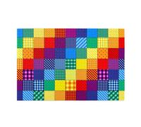 Patchwork Pattern Of Rainbow Colors, 1000 Pieces Jigsaw Puzzles, Wooden Jigsaw Family Game Wall Decor for Adults Teens