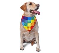 Patchwork Pattern Of Rainbow ColorsDog Bandanas Cat Puppy Scarfs Washable Pet Handkerchief