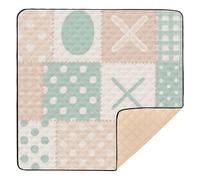 Patchwork Pattern Vintage Green Soft Thick Baby Floor Play mat for Floor 1-Piecing foldablummy Time Mat for Babies Infants Toddlers, 50'' x 50''alfombrillas para Bebes jugar