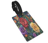 Patchwork Patterns Durable Luggage Tags–Cruise Luggage Tag Holder, Travel Tags for Luggage, Easy to Identify, PVC Material
