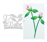 Patchwork Peony Flowers Buds Leaves Metal Cutting Dies for Card Making
