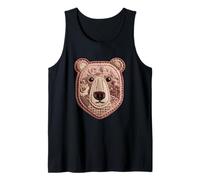 Patchwork Polar Bear Floral Animal Boho Folk Art Graphic Tank Top