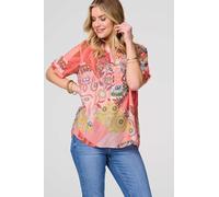 Patchwork Print 1/2 Sleeve Blouse Izabel London Pink 8