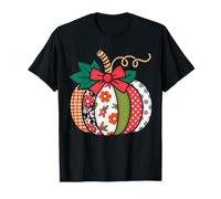 Patchwork Pumpkin Boho Floral Fall Halloween Autumn Vibes T-Shirt