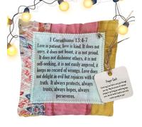 Patchwork Quilt, Prayer Quilt Poem Of The Cros-s, Prayer Blanket With A Cros-s Inside, Squares Pocket Prayer Quilt, 10cm*10cm Vintage Colorful Quilts, Hand-Sewn Cozy And Unique Design For Home