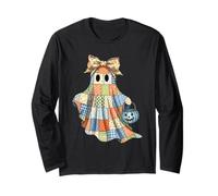 Patchwork Quilter Fall Ghost Bow Quilt Block Autumn Quilting Long Sleeve T-Shirt