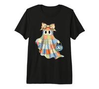 Patchwork Quilter Fall Ghost Bow Quilt Block Autumn Quilting Premium T-Shirt