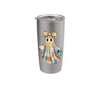 Patchwork Quilter Fall Ghost Bow Quilt Block Autumn Quilting Stainless Steel Insulated Tumbler