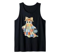Patchwork Quilter Fall Ghost Bow Quilt Block Autumn Quilting Tank Top
