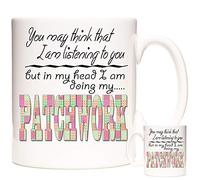 Patchwork Quilting Gift Mug, You May Think I Am Listening to You But in My Head I Am Doing My Patchwork. Quilt Work on Coffee Mug/Tea Cup.