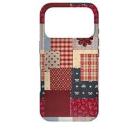 Patchwork Red Christmas Bow Coquette Sweetheart Aesthetic Case for iPhone 17 Pro