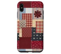 Patchwork Red Christmas Bow Coquette Sweetheart Aesthetic Case for iPhone XS Max