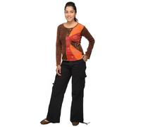 Patchwork Shirt Pullover Top Sweatshirt Zip Hoodie Leisure Hippie Psy Devi