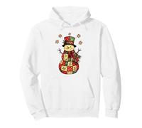 Patchwork Snowman With Snowflakes Christmas Cozy Holiday Pullover Hoodie