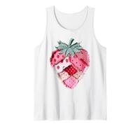 Patchwork Strawberry Country Farmhouse Style Tank Top