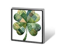 Patchwork Style Shamrock Unisex Brooches & Pins Square Lightweight Lapel Badge Jewelry for Clothing Shawl Hat
