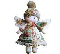 Patchworks Angel Doll Kit 2D Flat Acrylic Vintage Christmas Angel Doll Kit Handmade Patchworks Dolls Sewing Kits, Christmas Tree Ornament For Birthday Party Tree Wall Beginner Handicraft Lovers