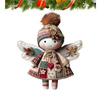 Patchworks Angel Doll Kit, Rag Doll Kits, 2D Acrylic 6 Inch Handmade Patchworks Dolls Kit Christmas Tree Flat Ornament, Christmas Fabric Angel Craft For For Beginners, Healing Holiday Decor