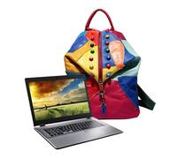 Patchworks Backpack Hippie,Leather College Patchworks Laptop Bookbag - Fashion Schoolbag, Anti-theft Casual Travel Daypacks For Women Men