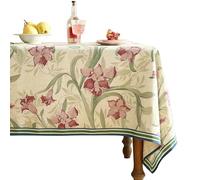patdrea Designer Green Rectangle Tablecloth,Framhouse Vintage French Violets Pattern Tablecloths,Elegant Floral Table Cover Decor for Kitchen Dining Christmas,Party,Thanksgiving,55"x87"-Tara a