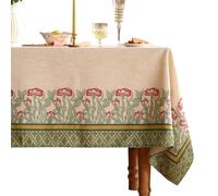 patdrea Designer Small Green Tablecloths for Square Table,Vintage Linen Leaves Pattern Tablecloth,Floral Fall Decor Table Cover for Kitchen Dining Christmas,Thanksgiving,55"x55"-Cecilia D