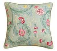 patdrea Designer Square Throw Pillow Covers,Farmhouse Linen with Green Floral Pattern Pillows Cover,Decorative Pillowcases Cushion for Bed Living Room Outdoor Car,18"x18"