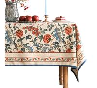 patdrea Designer Vintage Linen Long Tablecloth for Rectangle Table,French Soft Durable Floral Tablecloths,Colorful Table Cover for Kitchen Dining,Parties,Christmas,Thanksgiving,63"x102"-Puno