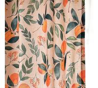 patdrea French Vintage Linen Curtains,87 Inch Long 2 Panels Set Semi Sheer Curtain with Grommets,Country Orange Leaf Print Toile Curtains Suitable for Kitchen,Living Room,Bedroom,65"*87"