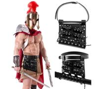 Patelai 1 Pcs Sword Bag Adjustable Carry Case with 3 Sword Holder Belt Strap Katana Frog Strap Belt Holster Ring Leather Holster for Halloween Cosplay Anime Costume (Rivet Style)