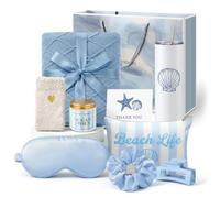 Patelai 10 Pcs Beach Gift Basket for Women Beach Lover Birthday Gifts,Blue