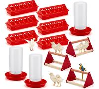 Patelai 12 Pcs Chick Feeder and Waterer Kit Feeding Supplies with Mini Perch Chicken Starter Kit for Coop and Brooder for Small Poultry Ducks Quail