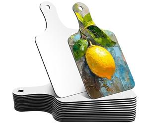 Patelai 12 Pcs Sublimation Cutting Board Blanks 6.3 x 11.81 Inches Sublimation Chopping Board Craft with Handle Heat Thermal Transfer Sheet DIY Picture Charcuterie for Home and Kitchen Decoration